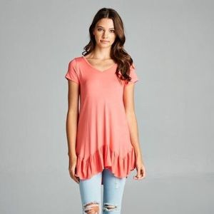 Tunic top with ruffle hem- NWT